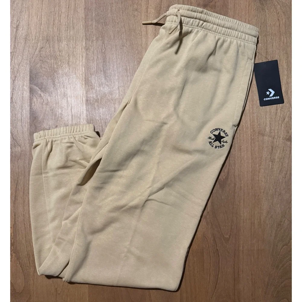 Converse All Star Kids Joggers Tan Khaki Sweatpants NWT